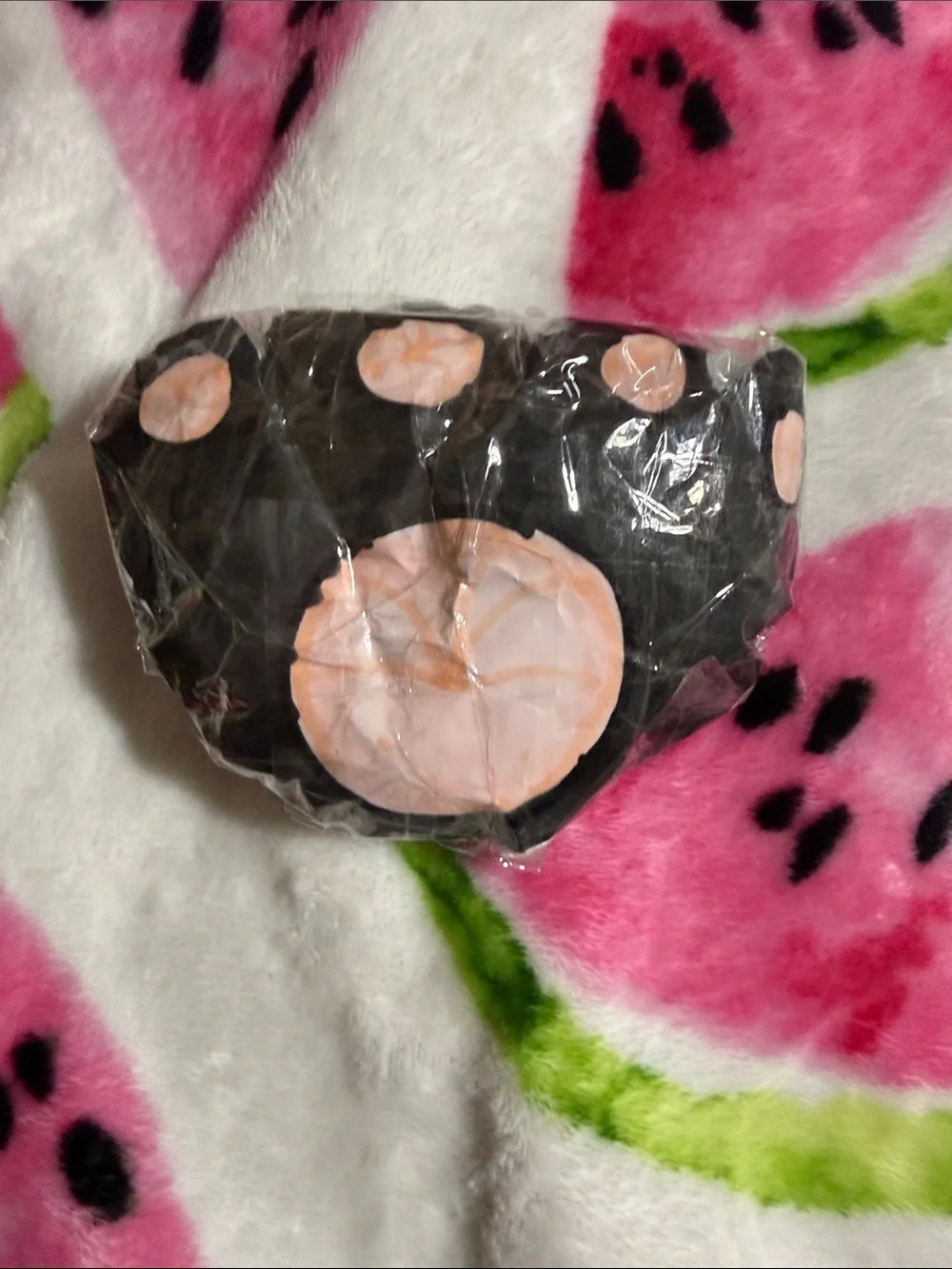 Black and Pink Polka Dot Hair Scrunchie